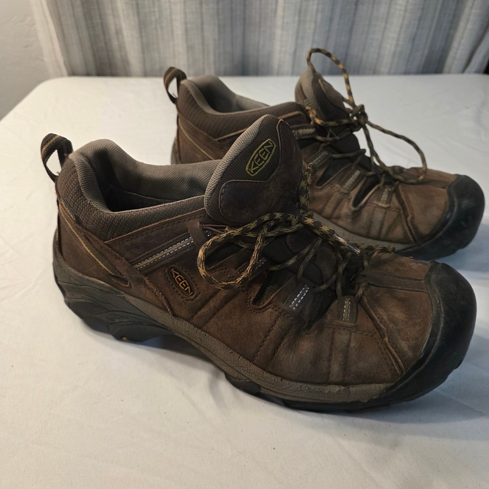 KEEN Targhee II Waterproof Hiking Trail Shoes Mens 13 Brown Leather Outdoor